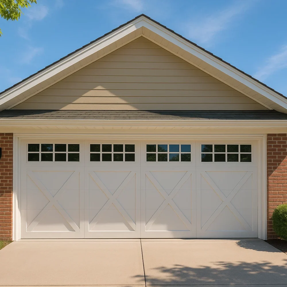 newly installed residential garage door