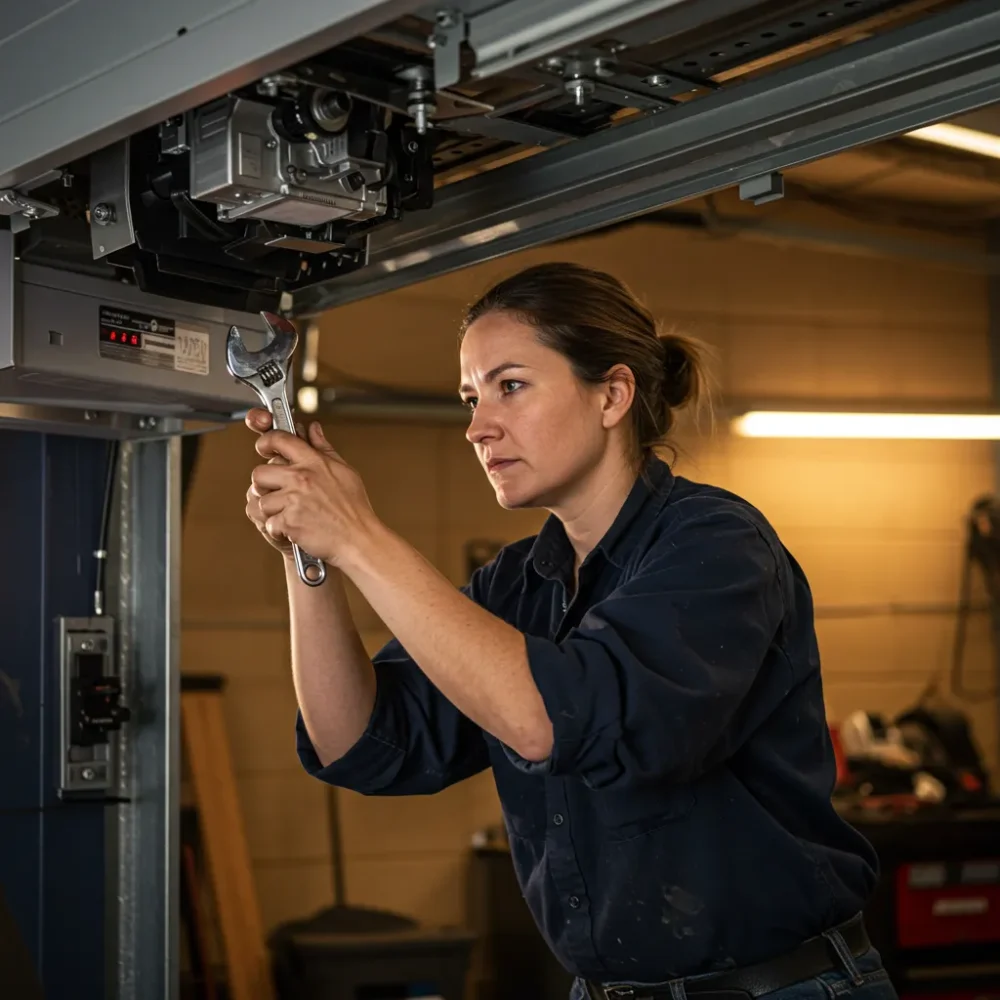 woman garage door service master working_webp woman garage door service master working_webp